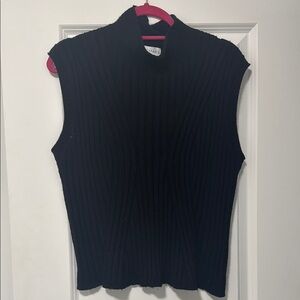 Lucy Paris Black Ribbed Sleeveless Top